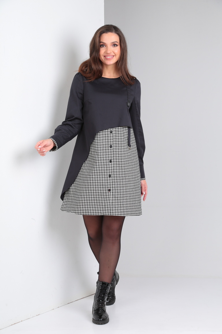 Платье 7609 клетка